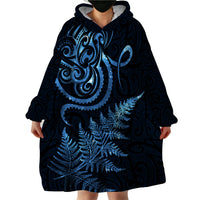 New Zealand Octopus Tattoo and Fern Wearable Blanket Hoodie Maori Pattern Matariki Style LT03 - Polynesian Pride