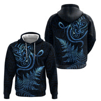 New Zealand Octopus Tattoo and Fern Zip Hoodie Maori Pattern Matariki Style LT03 - Polynesian Pride