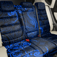 New Zealand Crocodile Tattoo and Fern Back Car Seat Cover Maori Pattern Blue Color LT03 - Polynesian Pride