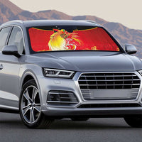 Papua New Guinea Independence Day Auto Sun Shade Happy Anniversary 50th Bird-of-paradise Melanesian Tattoos LT03 - Polynesian Pride