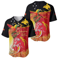 Papua New Guinea Independence Day Baseball Jersey Happy Anniversary 50th Bird-of-paradise Melanesian Tattoos LT03 - Polynesian Pride