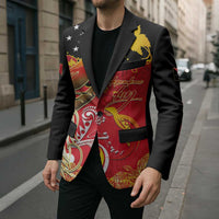Papua New Guinea Independence Day Blazer Happy Anniversary 50th Bird-of-paradise Melanesian Tattoos LT03 - Polynesian Pride