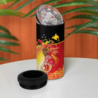 Papua New Guinea Independence Day 4 in 1 Can Cooler Tumbler Happy Anniversary 50th Bird-of-paradise Melanesian Tattoos LT03 - Polynesian Pride
