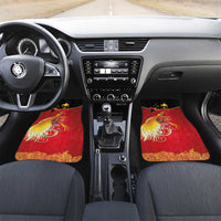 Papua New Guinea Independence Day Car Mats Happy Anniversary 50th Bird-of-paradise Melanesian Tattoos LT03 Set 2pcs - Front Black - Polynesian Pride