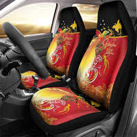 Papua New Guinea Independence Day Car Seat Cover Happy Anniversary 50th Bird-of-paradise Melanesian Tattoos LT03 - Polynesian Pride