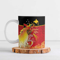 Papua New Guinea Independence Day Ceramic Mug Happy Anniversary 50th Bird-of-paradise Melanesian Tattoos LT03 Black - Polynesian Pride