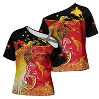Papua New Guinea Independence Day Cross Shoulder Shirt Happy Anniversary 50th Bird-of-paradise Melanesian Tattoos LT03 - Polynesian Pride