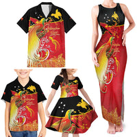 Papua New Guinea Independence Day Family Matching Tank Maxi Dress and Hawaiian Shirt Happy Anniversary 50th Bird-of-paradise Melanesian Tattoos LT03 - Polynesian Pride