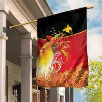 Papua New Guinea Independence Day Garden Flag Happy Anniversary 50th Bird-of-paradise Melanesian Tattoos LT03 House Flag Black - Polynesian Pride
