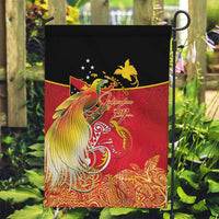 Papua New Guinea Independence Day Garden Flag Happy Anniversary 50th Bird-of-paradise Melanesian Tattoos LT03 Garden Flag Black - Polynesian Pride