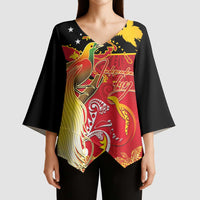 Papua New Guinea Independence Day Kimono Sleeve Blouse Happy Anniversary 50th Bird-of-paradise Melanesian Tattoos LT03 - Polynesian Pride