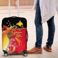Papua New Guinea Independence Day Luggage Cover Happy Anniversary 50th Bird-of-paradise Melanesian Tattoos LT03 Black - Polynesian Pride