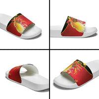 Papua New Guinea Independence Day Slide Sandals Happy Anniversary 50th Bird-of-paradise Melanesian Tattoos LT03 - Polynesian Pride