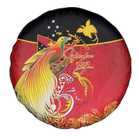 Papua New Guinea Independence Day Spare Tire Cover Happy Anniversary 50th Bird-of-paradise Melanesian Tattoos LT03 - Polynesian Pride