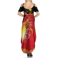 Papua New Guinea Independence Day Summer Maxi Dress Happy Anniversary 50th Bird-of-paradise Melanesian Tattoos LT03 - Polynesian Pride