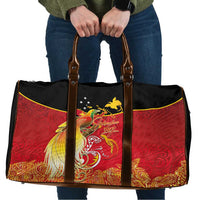 Papua New Guinea Independence Day Travel Bag Happy Anniversary 50th Bird-of-paradise Melanesian Tattoos LT03 Black - Polynesian Pride