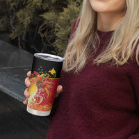 Papua New Guinea Independence Day Tumbler Cup Happy Anniversary 50th Bird-of-paradise Melanesian Tattoos LT03 - Polynesian Pride