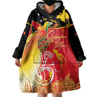 Papua New Guinea Independence Day Wearable Blanket Hoodie Happy Anniversary 50th Bird-of-paradise Melanesian Tattoos LT03 - Polynesian Pride