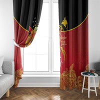 Papua New Guinea Independence Day Window Curtain Happy Anniversary 50th Bird-of-paradise Melanesian Tattoos LT03 - Polynesian Pride