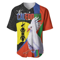 New Caledonia Baseball Jersey Kagu Bird and The Seal with Melanesian Culture LT03 Black - Polynesian Pride