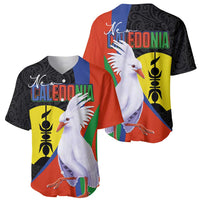 New Caledonia Baseball Jersey Kagu Bird and The Seal with Melanesian Culture LT03 - Polynesian Pride