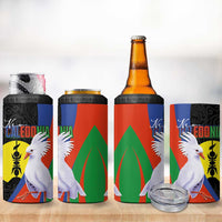 New Caledonia 4 in 1 Can Cooler Tumbler Kagu Bird and The Seal with Melanesian Culture LT03 - Polynesian Pride