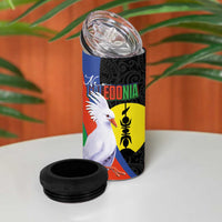 New Caledonia 4 in 1 Can Cooler Tumbler Kagu Bird and The Seal with Melanesian Culture LT03 - Polynesian Pride