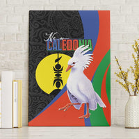 New Caledonia Canvas Wall Art Kagu Bird and The Seal with Melanesian Culture LT03 Without Frame Black - Polynesian Pride