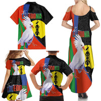 New Caledonia Family Matching Summer Maxi Dress and Hawaiian Shirt Kagu Bird and The Seal with Melanesian Culture LT03 - Polynesian Pride