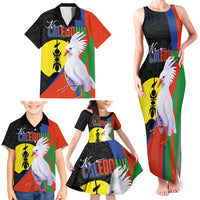 New Caledonia Family Matching Tank Maxi Dress and Hawaiian Shirt Kagu Bird and The Seal with Melanesian Culture LT03 - Polynesian Pride