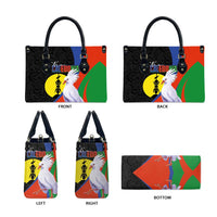 New Caledonia Leather Bag Kagu Bird and The Seal with Melanesian Culture LT03 - Polynesian Pride