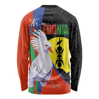 New Caledonia Long Sleeve Shirt Kagu Bird and The Seal with Melanesian Culture LT03 - Polynesian Pride