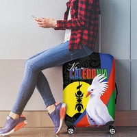 New Caledonia Luggage Cover Kagu Bird and The Seal with Melanesian Culture LT03 - Polynesian Pride