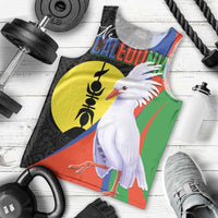 New Caledonia Men Tank Top Kagu Bird and The Seal with Melanesian Culture LT03 - Polynesian Pride