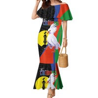 New Caledonia Mermaid Dress Kagu Bird and The Seal with Melanesian Culture LT03 Women Black - Polynesian Pride