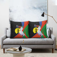 New Caledonia Pillow Cover Kagu Bird and The Seal with Melanesian Culture LT03 - Polynesian Pride