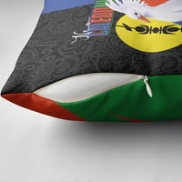 New Caledonia Pillow Cover Kagu Bird and The Seal with Melanesian Culture LT03 - Polynesian Pride