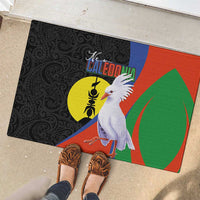 New Caledonia Rubber Doormat Kagu Bird and The Seal with Melanesian Culture LT03 - Polynesian Pride