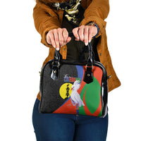New Caledonia Shoulder Handbag Kagu Bird and The Seal with Melanesian Culture LT03 One Size Black - Polynesian Pride