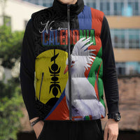 New Caledonia Sleeveless Puffer Jacket Kagu Bird and The Seal with Melanesian Culture LT03 - Polynesian Pride
