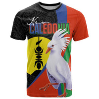 New Caledonia T Shirt Kagu Bird and The Seal with Melanesian Culture LT03 Black - Polynesian Pride