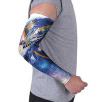 Marshall Islands Manit Day Arm Sleeves Grunge National Flag with Whales and Tribal Tattoos LT03 - Polynesian Pride