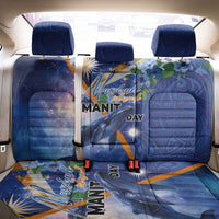 Marshall Islands Manit Day Back Car Seat Cover Grunge National Flag with Whales and Tribal Tattoos LT03 - Polynesian Pride