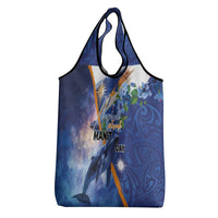 Marshall Islands Manit Day Grocery Bag Grunge National Flag with Whales and Tribal Tattoos LT03 - Polynesian Pride
