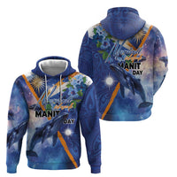 Marshall Islands Manit Day Hoodie Grunge National Flag with Whales and Tribal Tattoos LT03 - Polynesian Pride