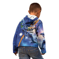 Marshall Islands Manit Day Kid Hoodie Grunge National Flag with Whales and Tribal Tattoos LT03 - Polynesian Pride