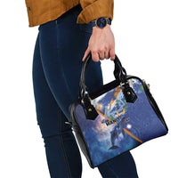 Marshall Islands Manit Day Shoulder Handbag Grunge National Flag with Whales and Tribal Tattoos - Polynesian Pride