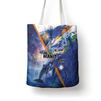 Marshall Islands Manit Day Tote Bag Grunge National Flag with Whales and Tribal Tattoos LT03 - Polynesian Pride