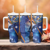 Marshall Islands Manit Day Tumbler With Handle Grunge National Flag with Whales and Tribal Tattoos LT03 - Polynesian Pride
