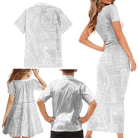 Samoan Culture-Lotu Tamaiti Family Matching Short Sleeve Bodycon Dress and Hawaiian Shirt Siapo and Polynesian Art Tattoos LT03 - Polynesian Pride